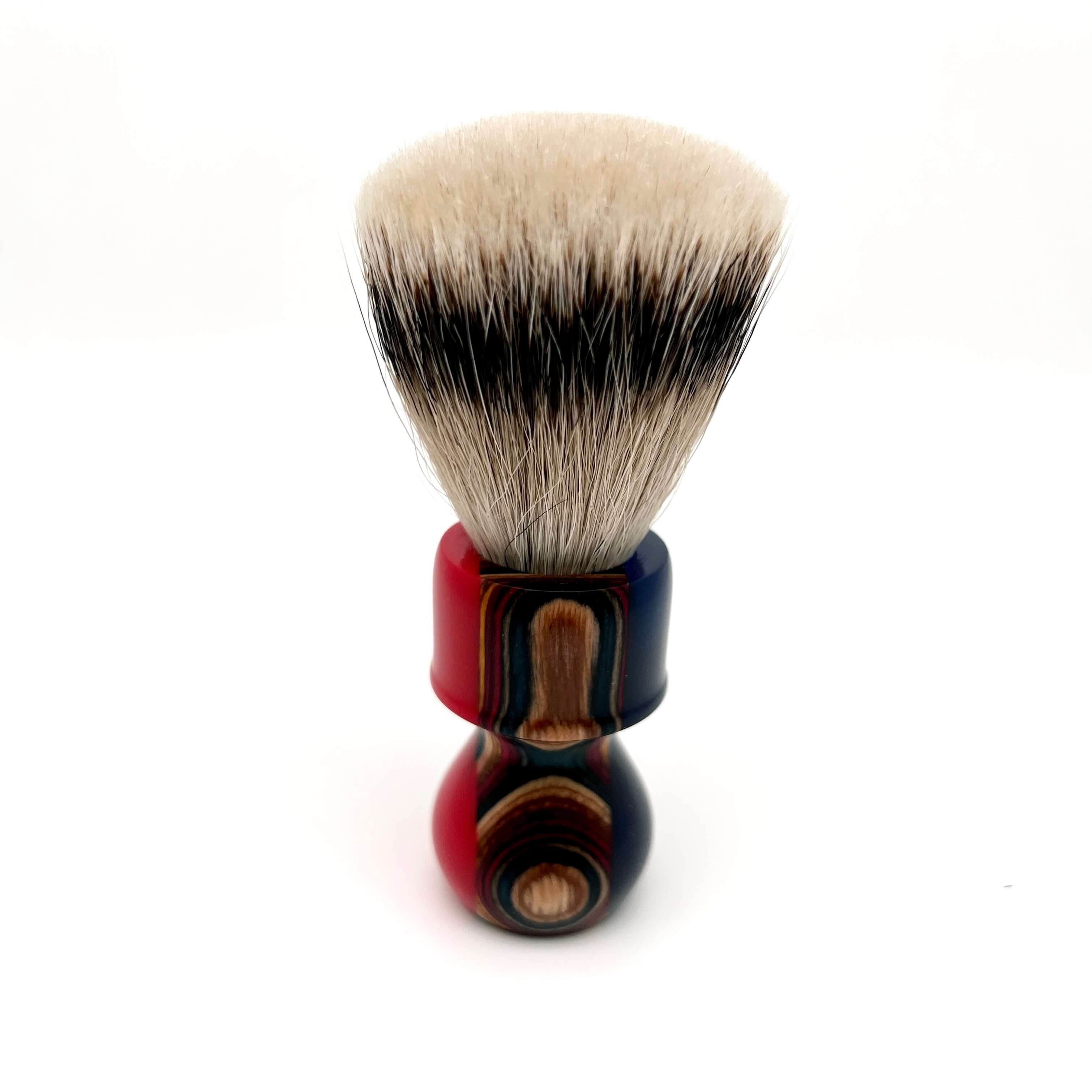 SHD Finest 3 Band Badger con mango de madera, brocha de afeitar entera, herramienta de aseo para hombres