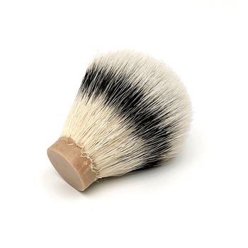 Brocha de afeitar húmeda de primera clase, herramienta de aseo para hombres, nudo de tejón con punta plateada, color blanco de alta montaña (HMW)