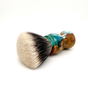 SHD HMW Silvertip Badger con mango de madera y resina, brocha de afeitar entera, herramienta de afeitado húmedo